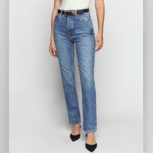 Reformation Cynthia High Rise Straight Leg Denim Jeans - Sz 31